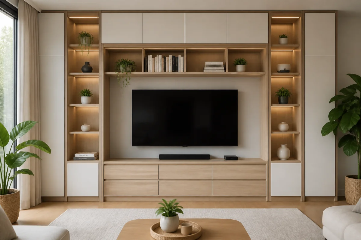bibliothèque meuble tv sur mesure